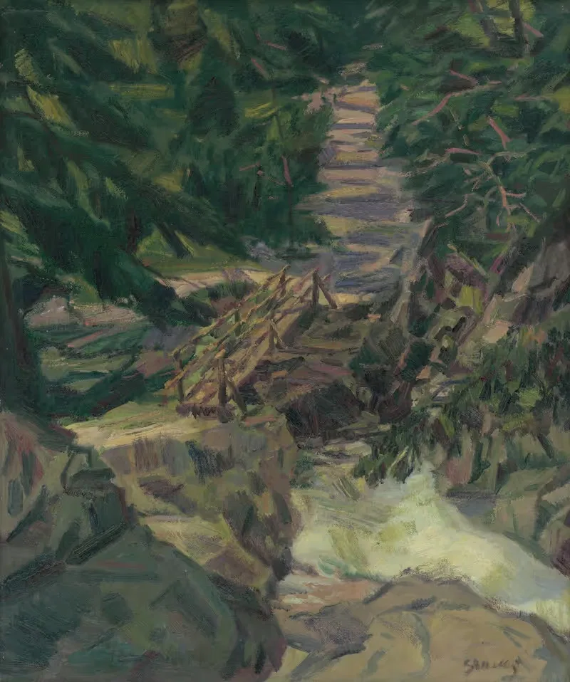 Горный поток в Татрах by Густав Мальи, 1939 — digital art print download