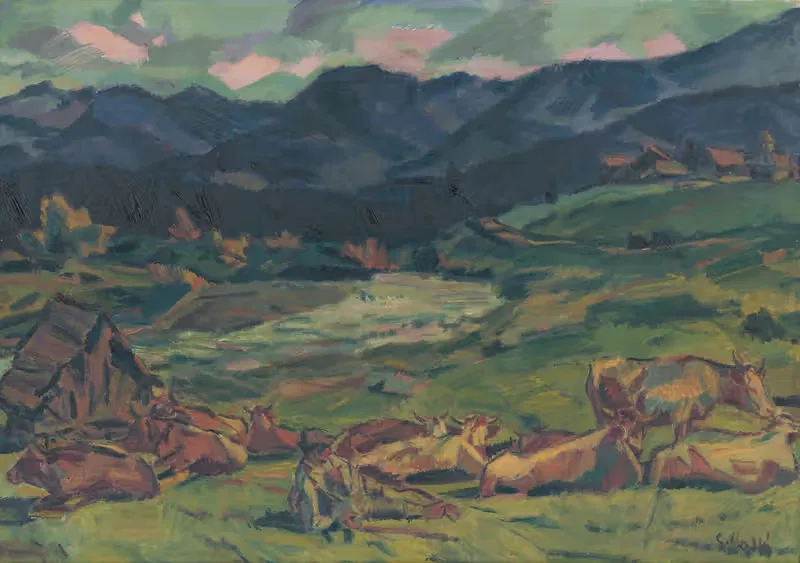 Отдых на пастбище by Густав Мальи, 1941 — digital art print download
