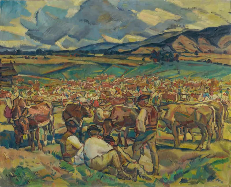 The Cattle Market in Heľpa — Gustáv Mallý