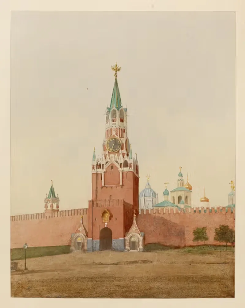 Спасские ворота в Кремле by Ж. Дазиаро, 1880 — digital art print download