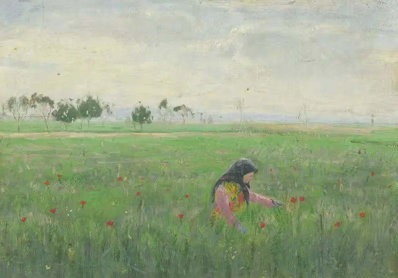 Женщина на лугу by Карол Милослав Лехоцкий, 1900 — digital art print download