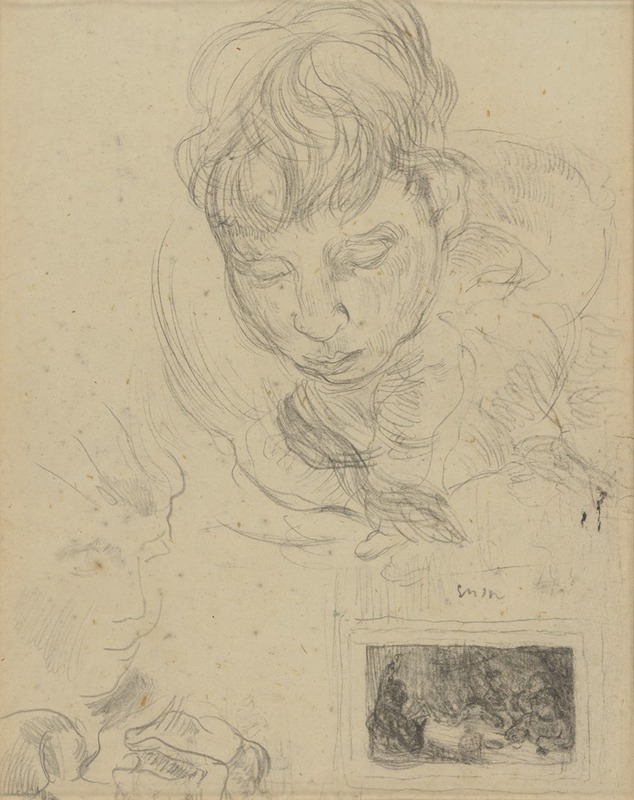 Mijn zuster en schets van een schilderij — James Ensor
