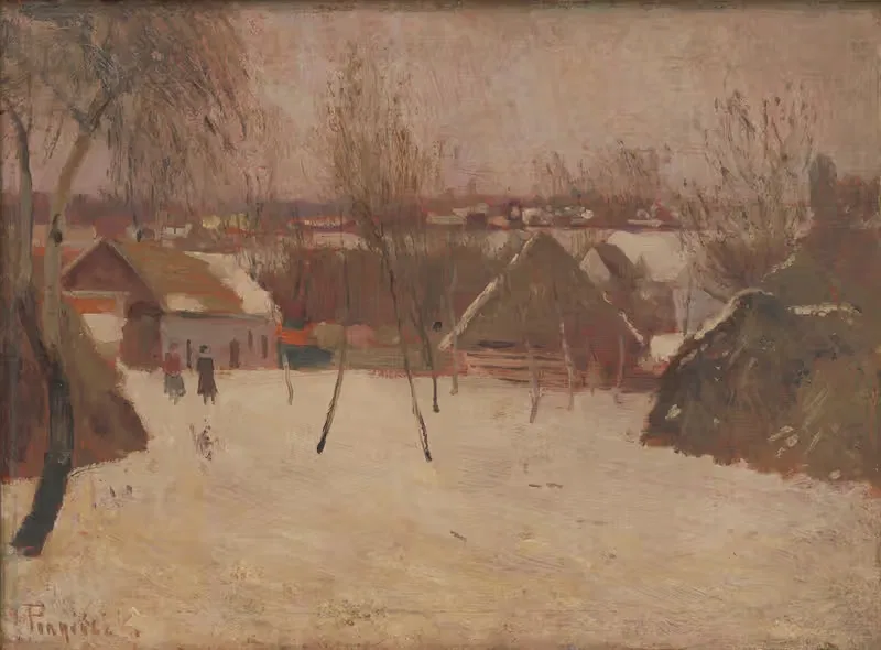 Деревня зимой by Карол Понграч, 1920–1930 — digital art print download