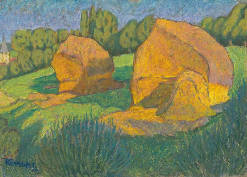 Пейзаж с стогами by Константин Ковари-Качмарик, 1908–1912 — digital art print download