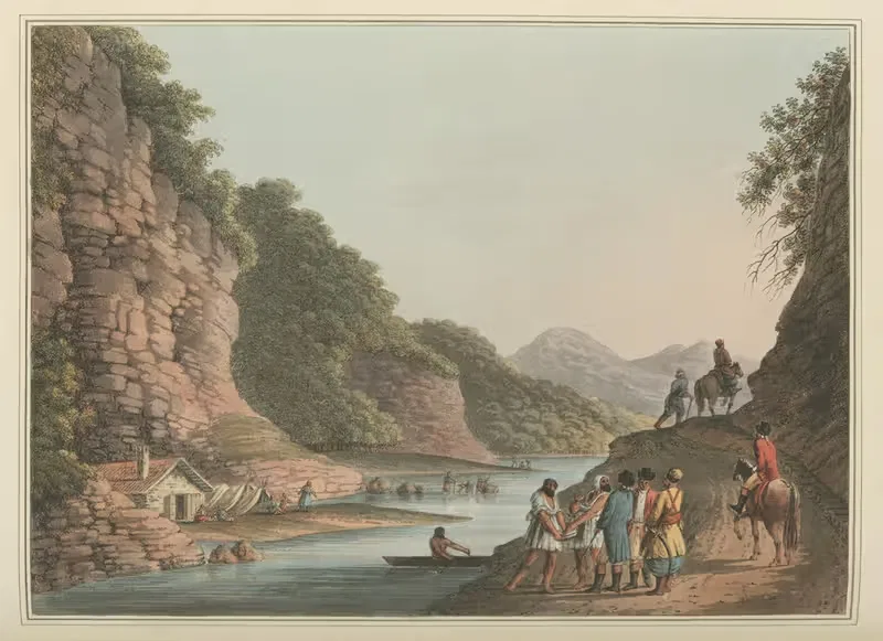 View on the Aluta by Luigi Mayer, 1810 — digital art print download