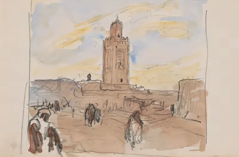 Мечеть Кутубия в Марракеше by Мариус Бауэр, 1923 — digital art print download