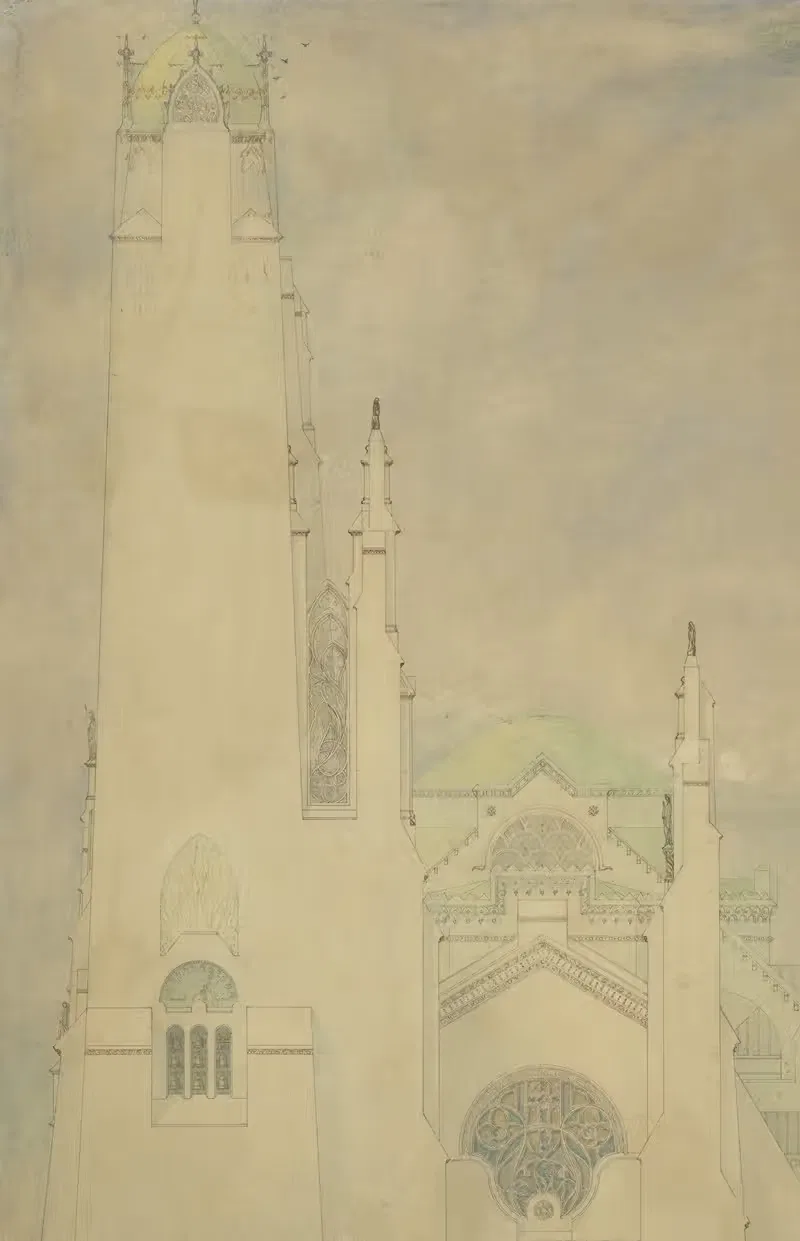 Проект церкви by Мариус Бауэр, 1877 - 1932 — digital art print download