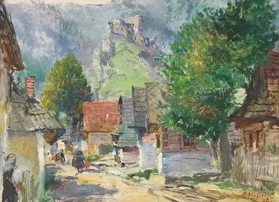 У подножия Стречно by Олдржих Блажичек, 1936 — digital art print download