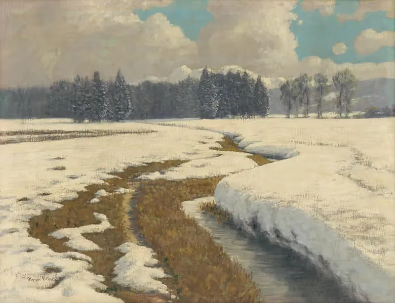 Зимний пейзаж by Виктор Ольгай, 1900–1929 — digital art print download