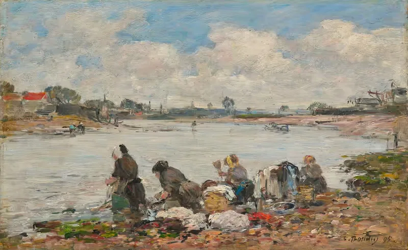 Женщины-стиральщицы у реки Тук by Южен Буден, 1895 — digital art print download