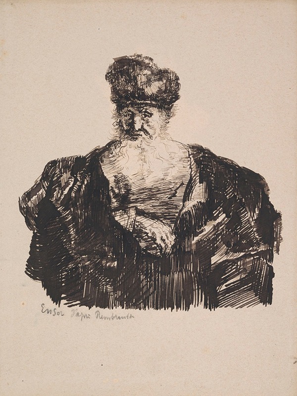 Old Man with Flowing Beard by James Ensor, 1880-1885 — digital art print download