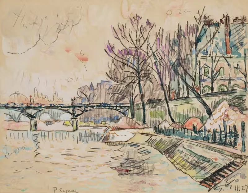 Париж, мост Искусств by Поль Синьяк, 1927 — digital art print download
