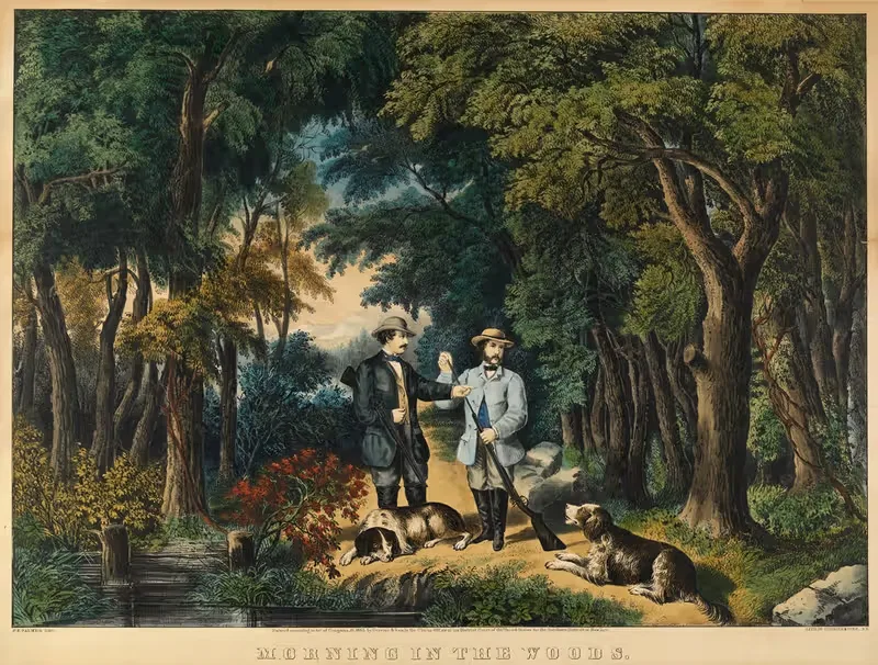 Утро в лесу by Франсес Флора Бонд Палмер, 1865 — digital art print download