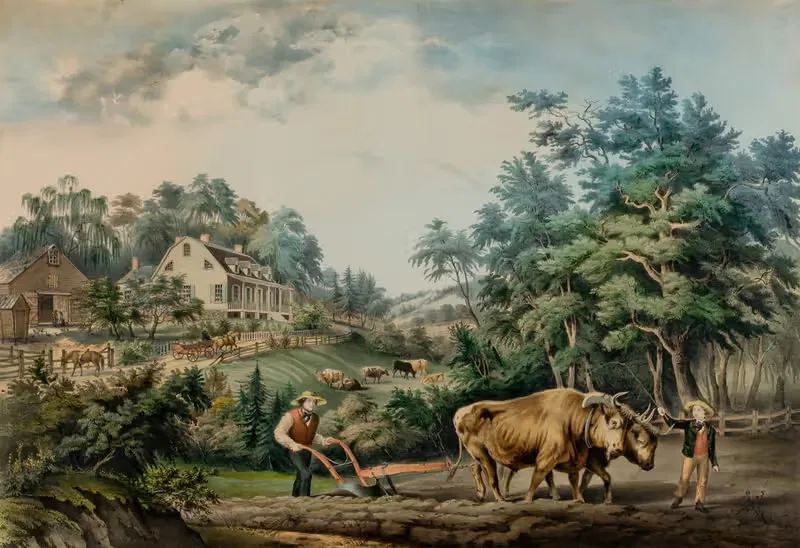 Американские фермерские сцены. № 1. by Франсес Флора Бонд Палмер, 1853 — digital art print download