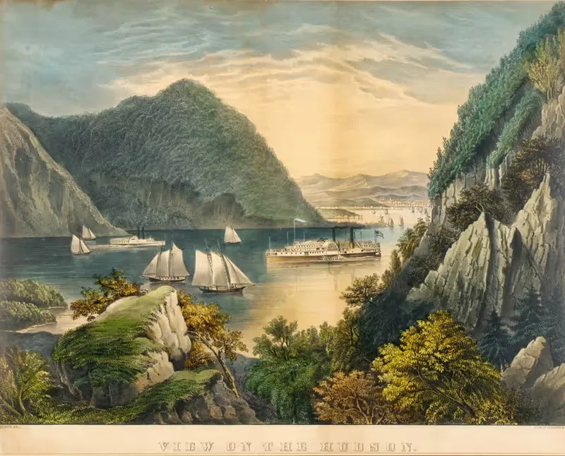 View of the Hudson — Frances Flora Bond Palmer