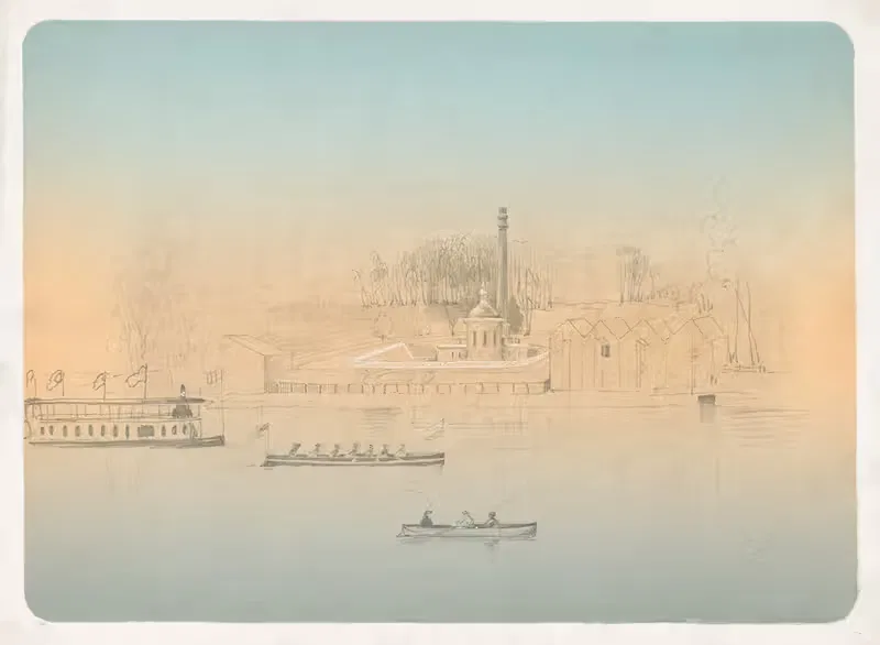 Сцена на воде на реке Шуйкилл by Джеймс Фуллер Куин, 1870-1876 — digital art print download
