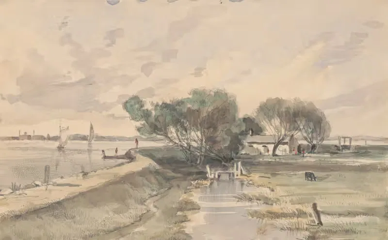 Eagle point fishing cabin May 3rd by James Fuller Queen, 1857 — digital art print download