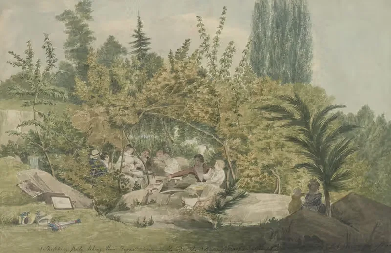 Группа художников, принимающих пищу by Джон Рубенс Смит, 1846 — digital art print download