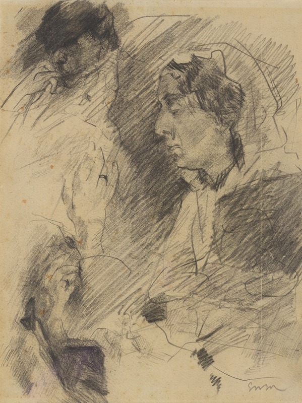 Portret van mijn moeder en figuren — James Ensor