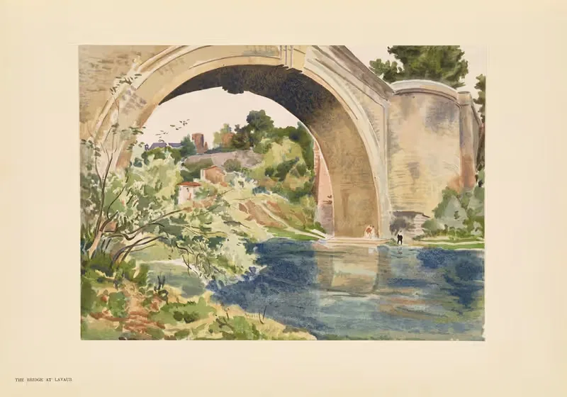 The bridge at Lavaur by Pierre Vignal, 1925 — digital art print download