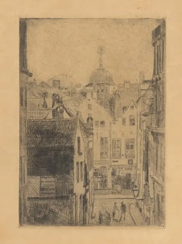 Улица Бон Секр, Брюссель by Джеймс Энсор, 1887 — digital art print download