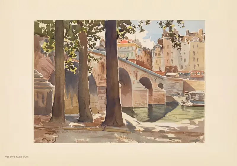 Мост Пон-Мари, Париж by Пьер Виньаль, 1925 — digital art print download