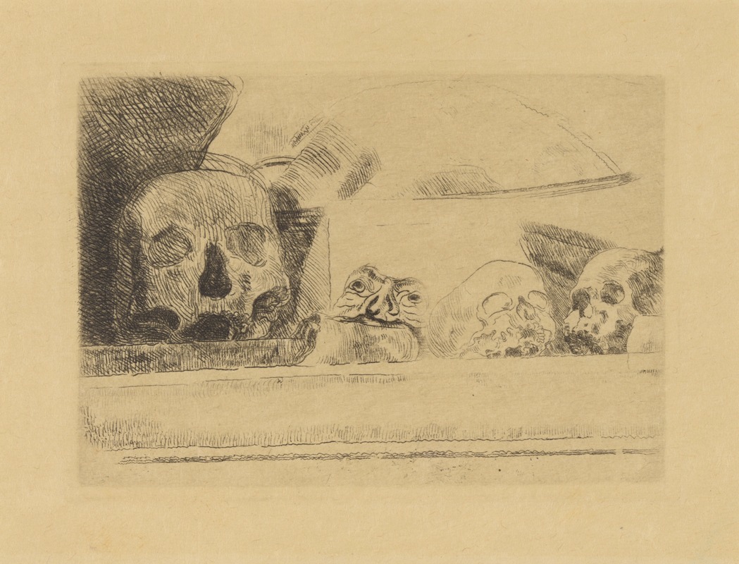 Schedels en maskers by Джеймс Энсор, 1888 — digital art print download