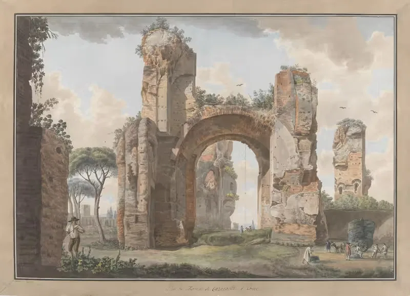 Interior of the Baths at Caracalla — Abraham-Louis-Rodolphe Ducros