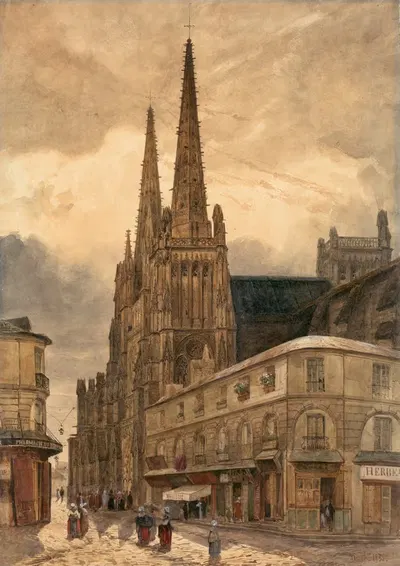 Cathédrale Sainte-André de Bordeaux by Adrien Dauzats, 1832 — digital art print download