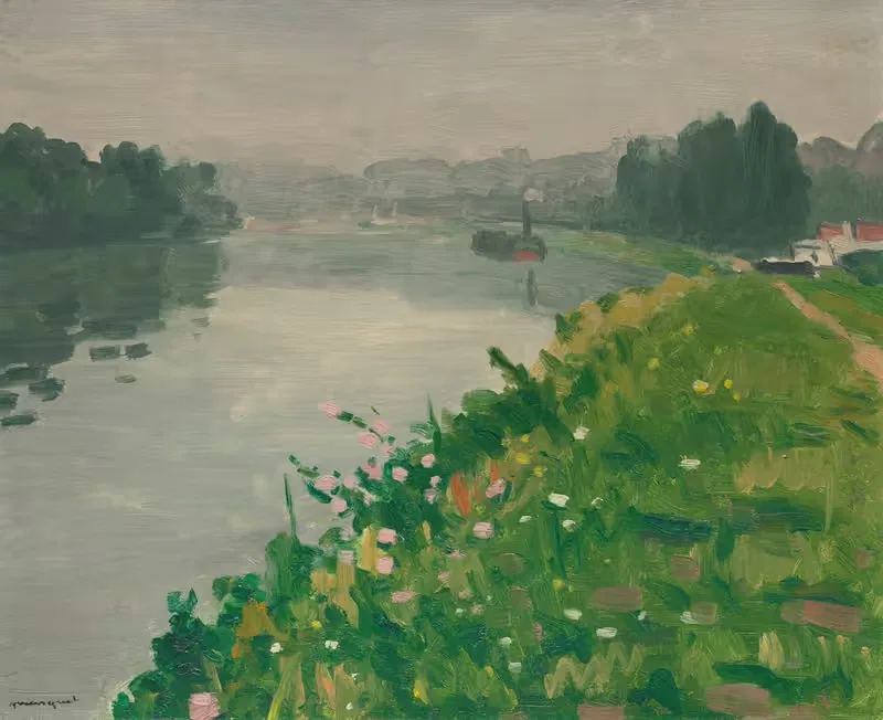 Берега Сены в Мерикуре by Альбер Марке, 1937 — digital art print download