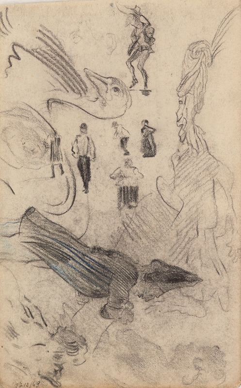 Silhouettes and Grotesque Figures by Джеймс Энсор, 1880-1883 — digital art print download