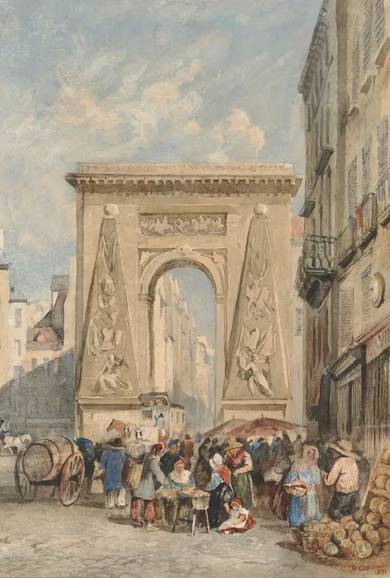 Порт Сен-Дени, Париж by Дэвид Кокс, 1831 — digital art print download