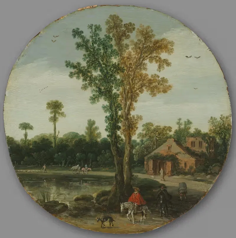 Travelers by a Lake — Esaias van de Velde