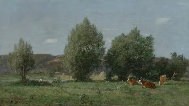Окрестности Онфлера, пастбище by Южен Буден — digital art print download