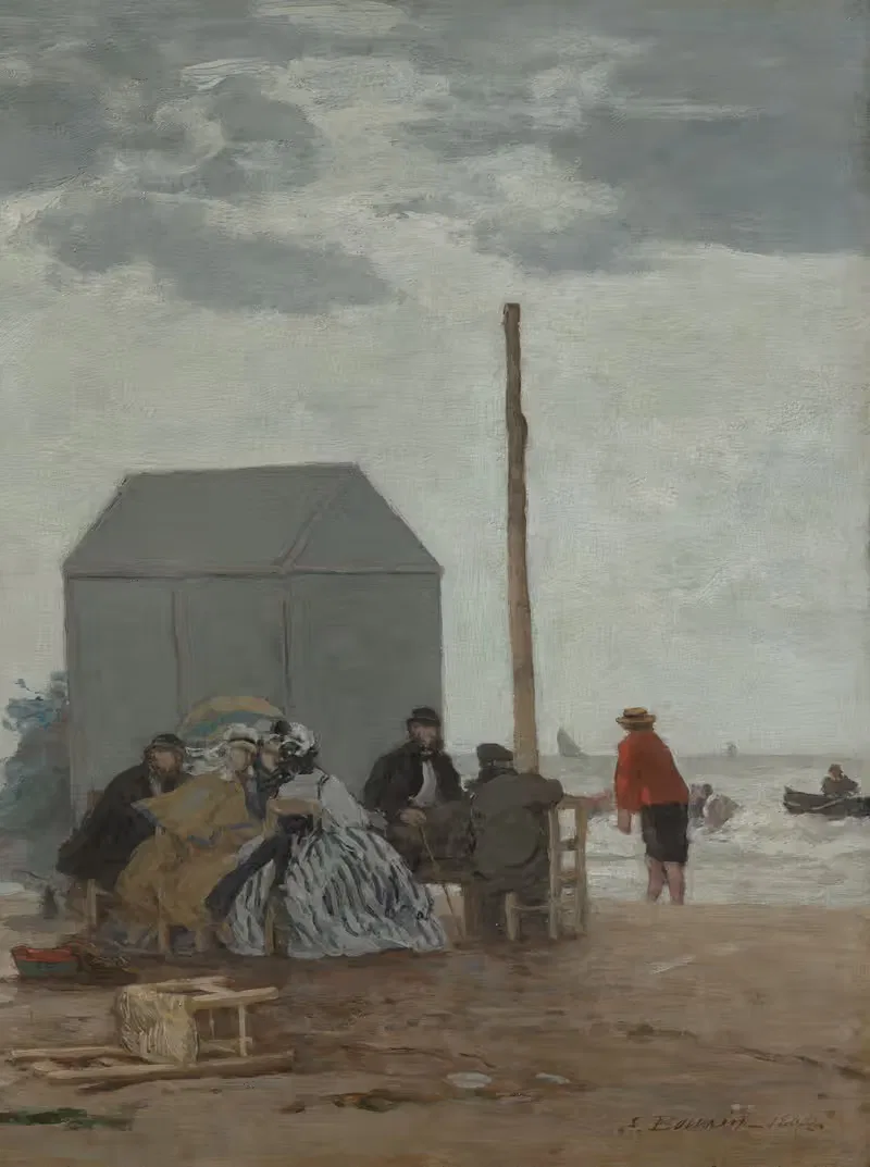 Пляж в Довиле by Южен Буден, 1864 — digital art print download