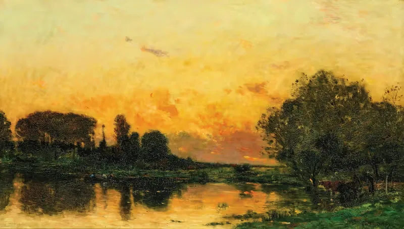 Река на закате by Ипполит Камиль Дельпи, 1904 — digital art print download