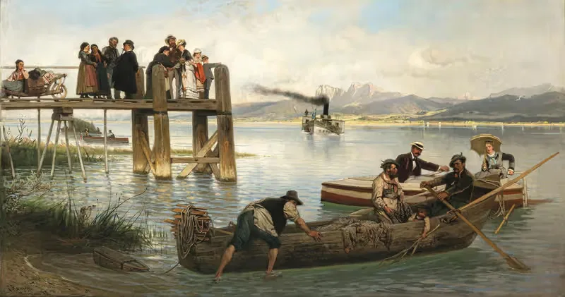 A Steamboat Jetty on Lake Chiemsee — Karl Raupp