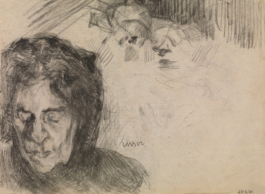 The Artist's Mother by Джеймс Энсор, 1880-1883 — digital art print download