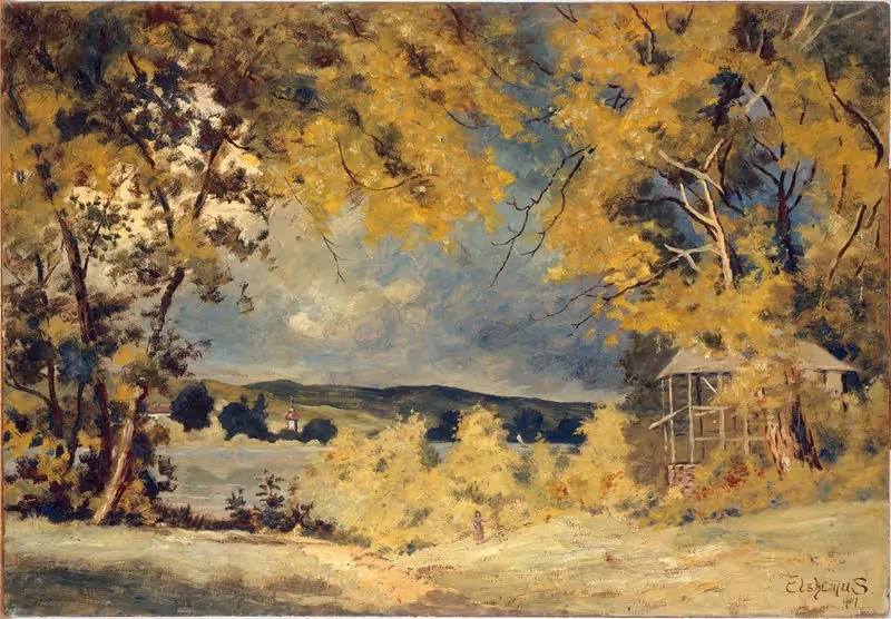 Пейзаж, Бингемтон, Нью-Йорк by Луи Мишель Эйльшемиус, 1907 — digital art print download