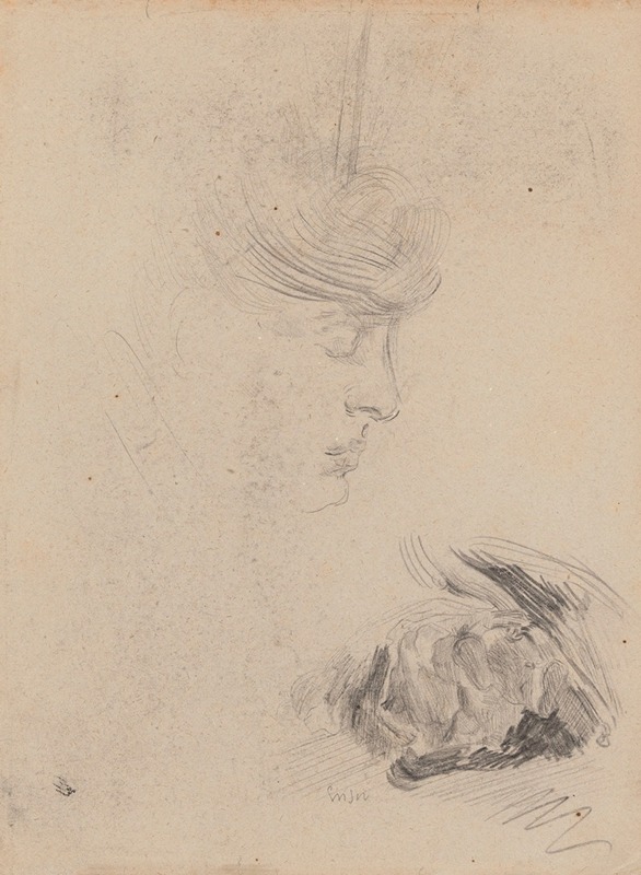 The artist's Sister Mitche and Figure — James Ensor
