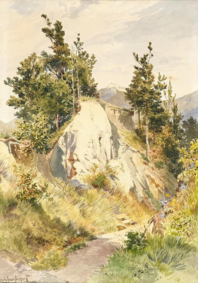 Солнечная тропа и камень by Людвиг Ханс Фишер — digital art print download