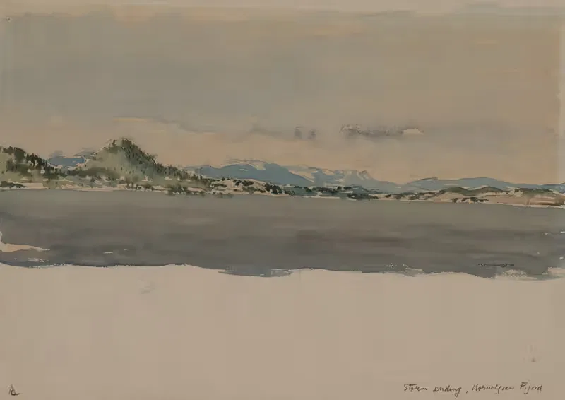 Storm Ending, Norwegian Fijord — Muirhead Bone