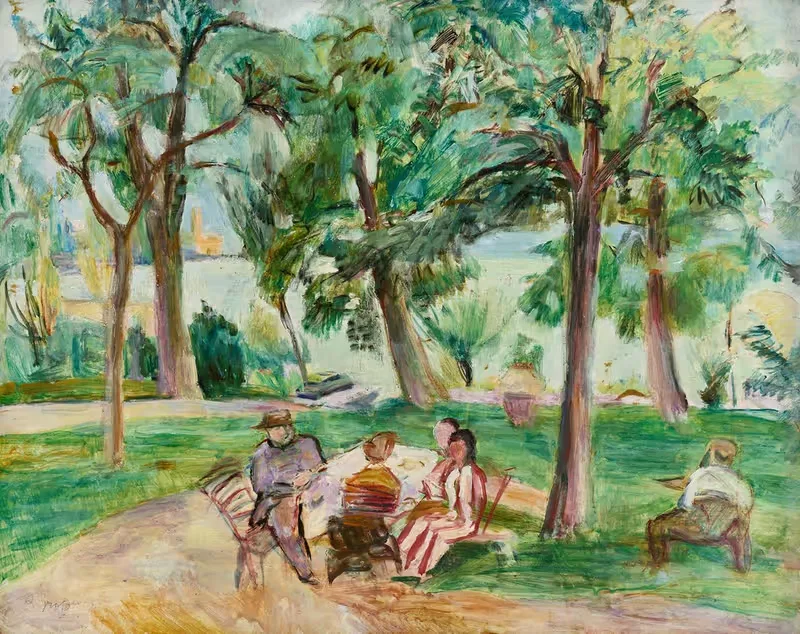 Garten in Langenargen mit Hans Purrmann — Rudolf Grossmann