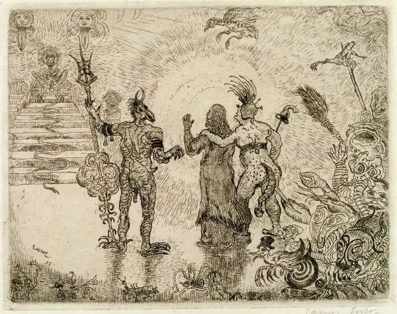 The Devils Dzitts and Hihanox Leading Christ to Hell — James Ensor