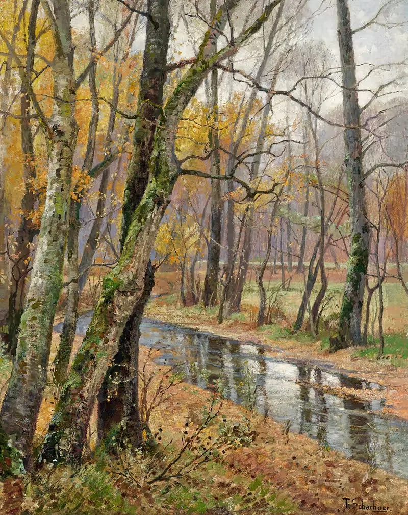 Im Spätherbst. Motiv aus Hadersdorf — Therese Schachner