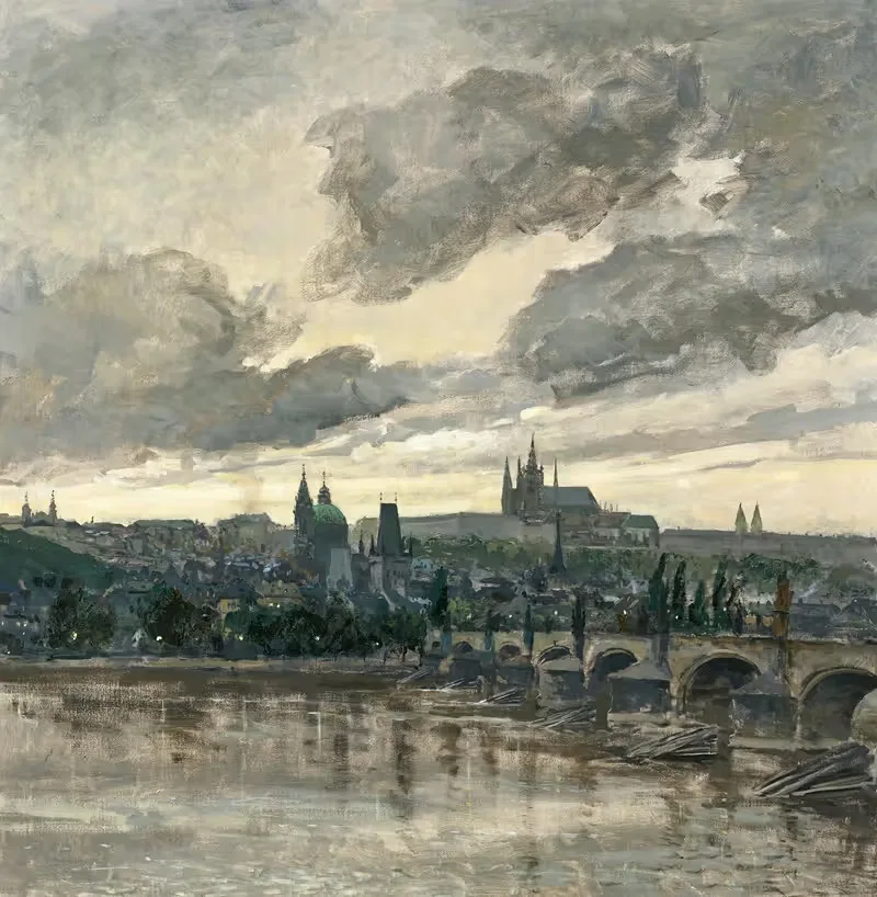 Вид на Прагу by Виктор Олива, 1910 — digital art print download