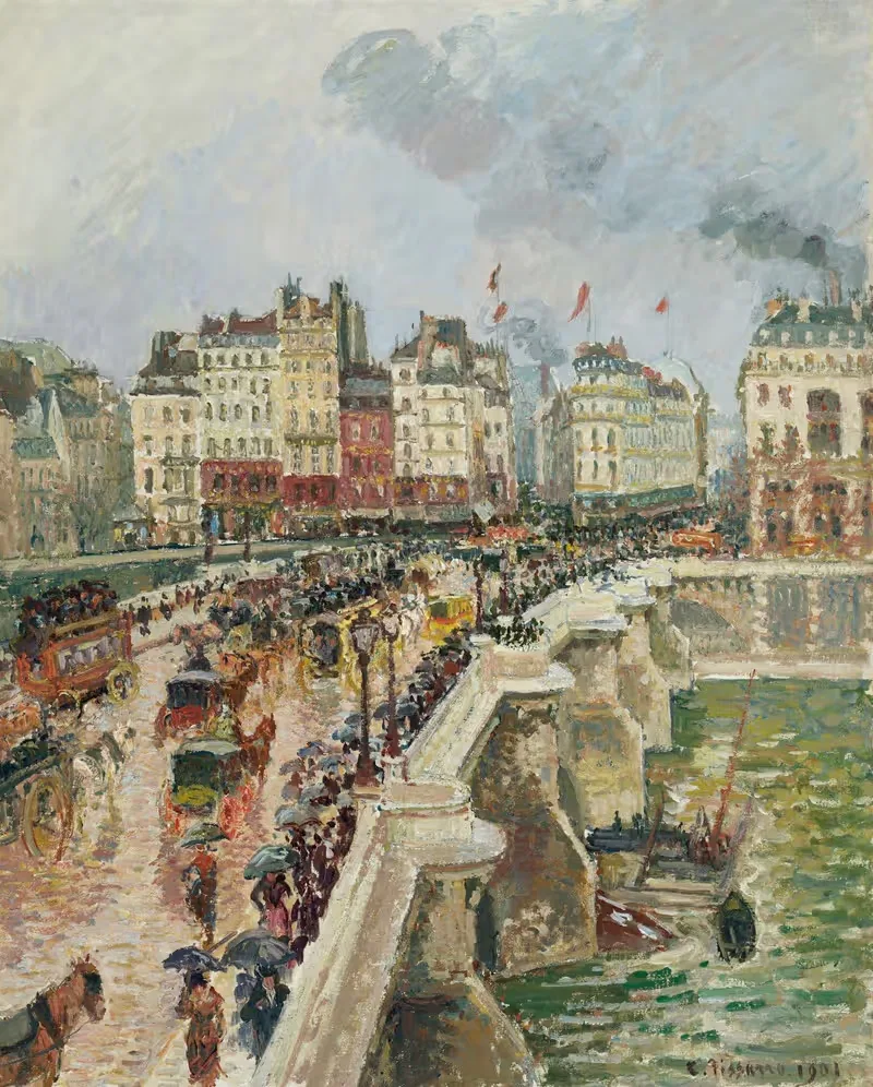 Le Pont-Neuf, après-midi de pluie — Camille Pissarro
