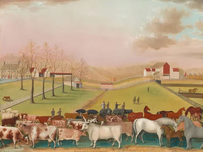 The Cornell Farm by Edward Hicks, 1848 — digital art print download