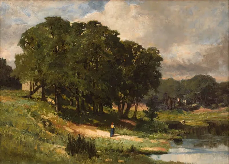 Woman Standing near a Pond — Edward Mitchell Bannister