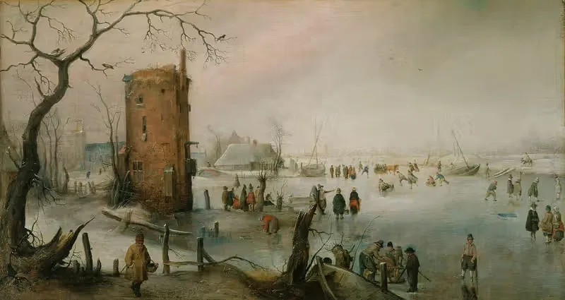 Катание на коньках рядом с городом by Хендрик Аверкамп — digital art print download